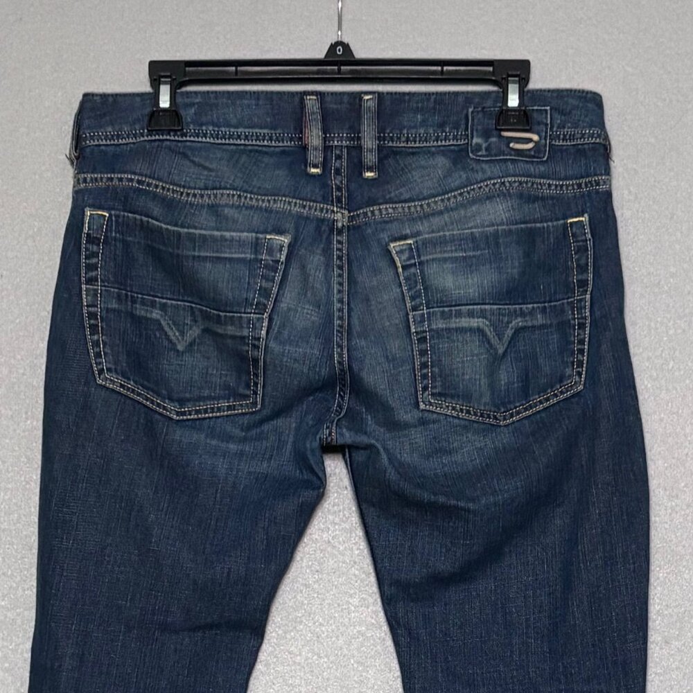 Mens Diesel Denim D-FINITIVE Stretch Tapered Blue Jeans W29 L28 City Distressed